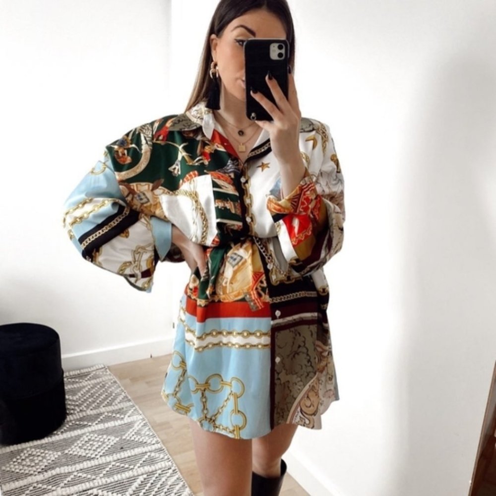 NWT Zara oversized patchwork shirt - Picture 11 of 17